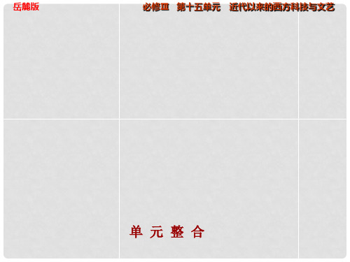 高考历史大一轮复习 第十五单元 近代以来的西方科技与文艺单元整合课件 岳麓版必修3
