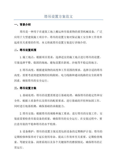 塔吊设置方案范文