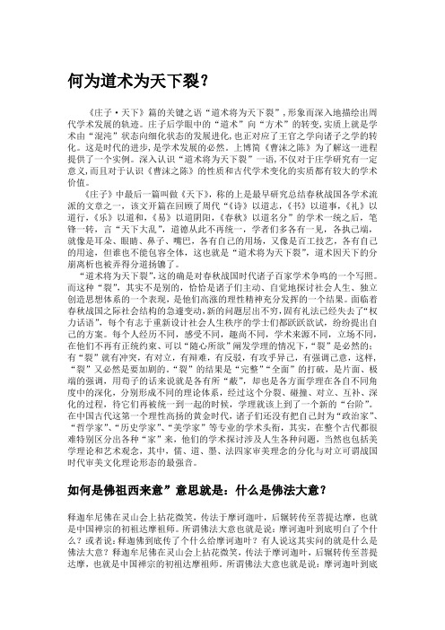 何为道术为天下裂