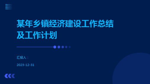 某年乡镇经济建设工作总结及工作计划