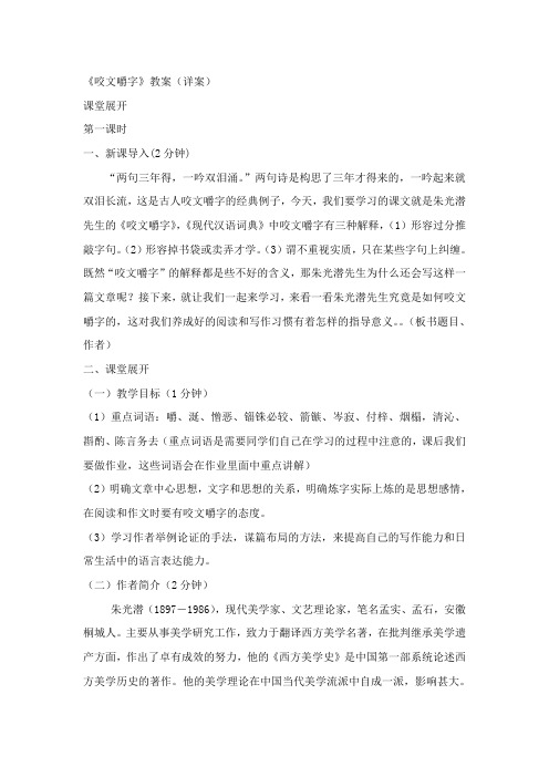 咬文嚼字教案(详案)