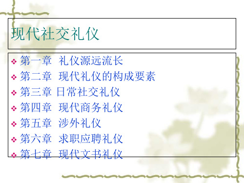 现代社交礼仪课件