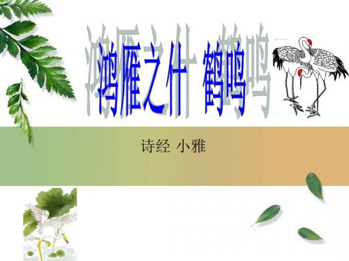 声闻于天鱼在于渚或潜在渊乐彼之园-鹤鸣-小雅诗经