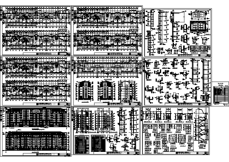 某地区六层住宅楼建筑施工全CAD设计图纸