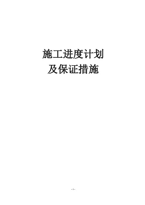 施工进度计划及保证措施