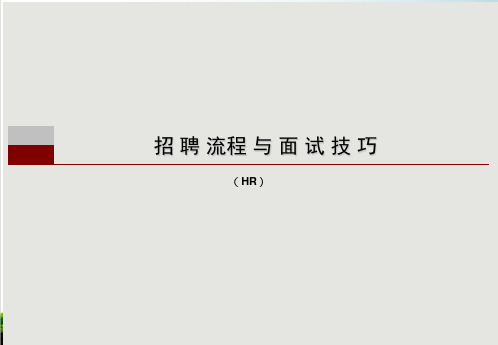 招聘流程与面试技巧培训教材PPT模版