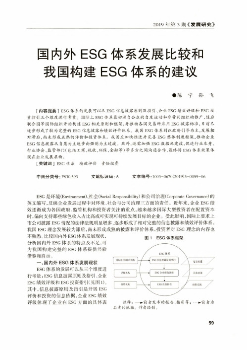 国内外ESG体系发展比较和我国构建ESG体系的建议