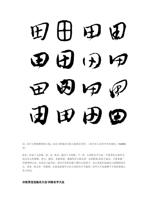 田姓宝宝起名
