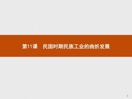 2017-2018学年岳麓版高中历史必修二课件：第11课 民国时期民族工业的曲折发展