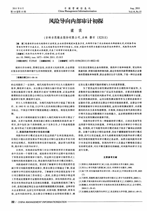 风险导向内部审计初探