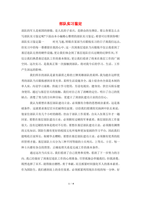 部队实习鉴定