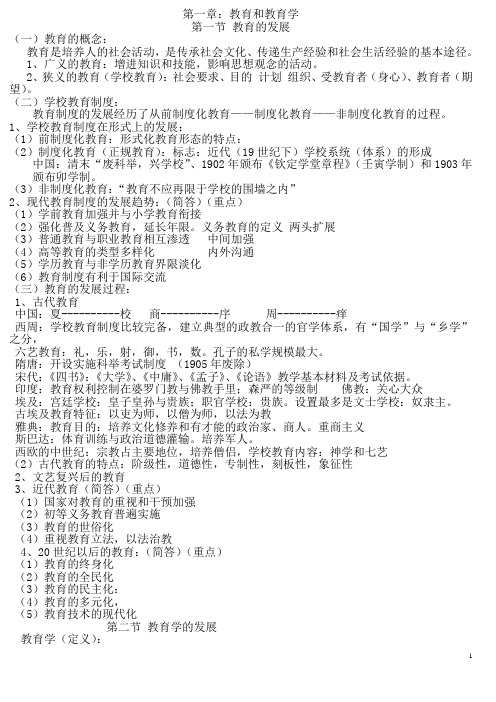 2011年教师资格证考试大纲重点