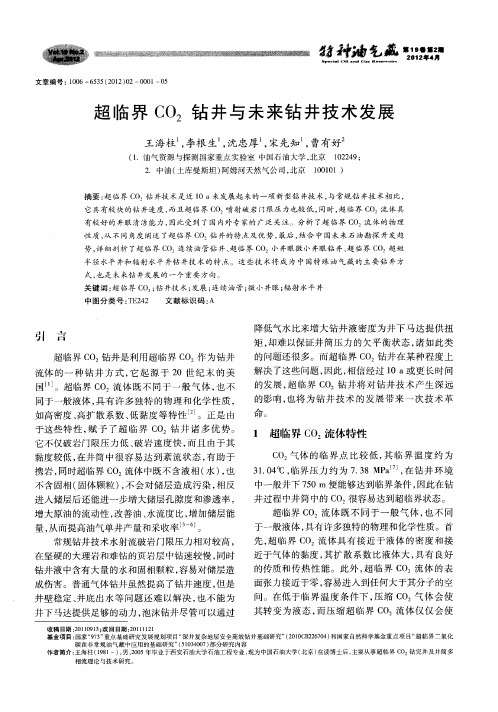 超临界CO_2钻井与未来钻井技术发展