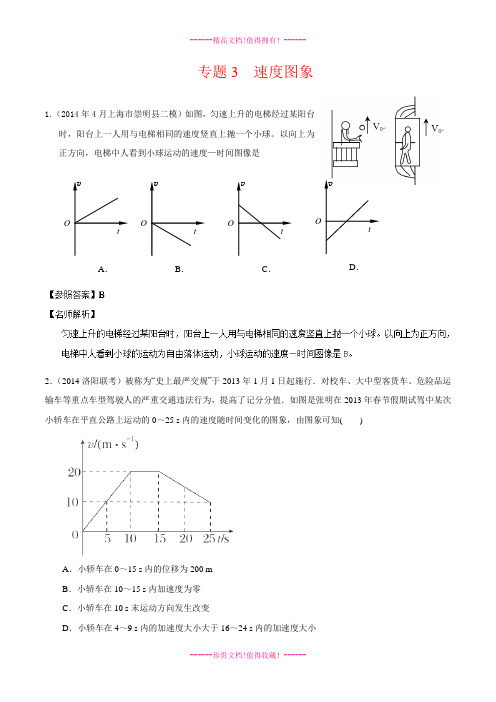 高中物理总复习100考点突破千题大冲关：专题03 速度图象