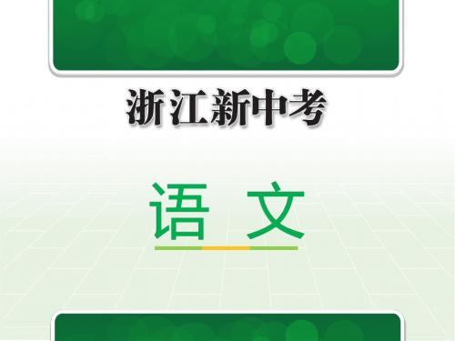 浙江省2019年语文初中毕业升学模拟卷(二) (共53张PPT)