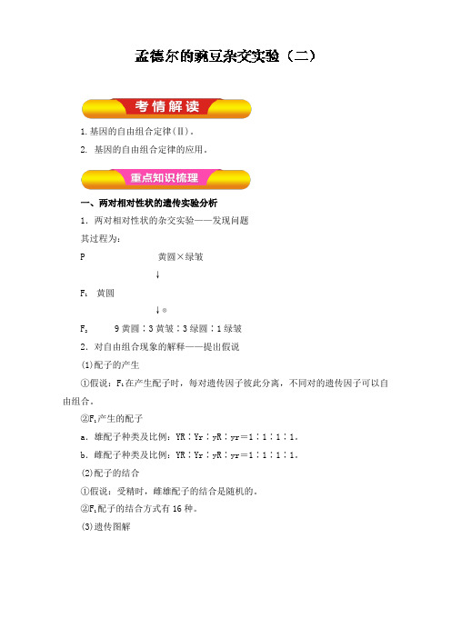 最新高考生物一轮复习第05章专题5.2孟德尔的豌豆杂交实验二教案学案及答案