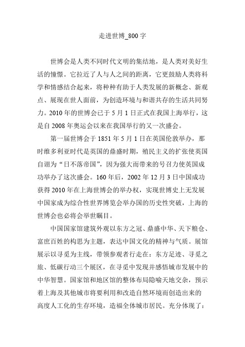 走进世博_800字