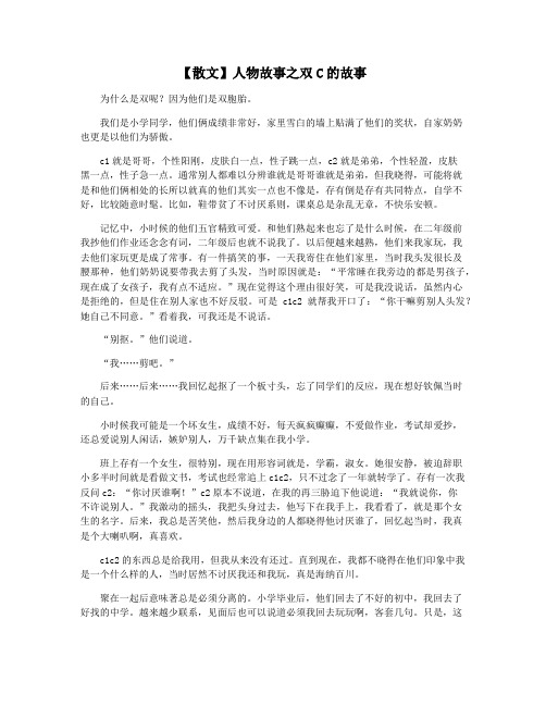 【散文】人物故事之双C的故事