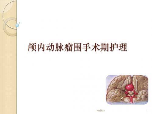 颅内动脉瘤围手术期护理  ppt课件
