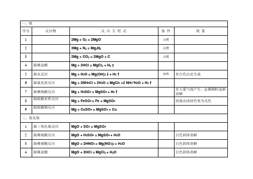 化学方程式-镁
