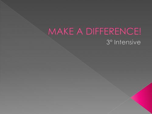 小学一年级英语 MAKE A DIFFERENCE!