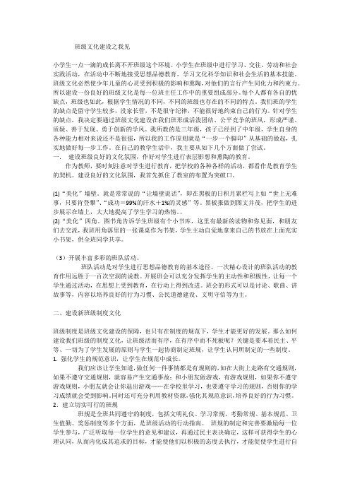 班级文化建设之我见