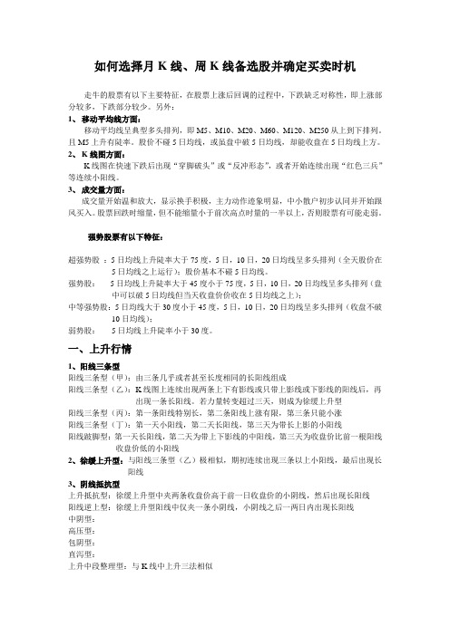 如何根据月K线、周K线选择买入股票
