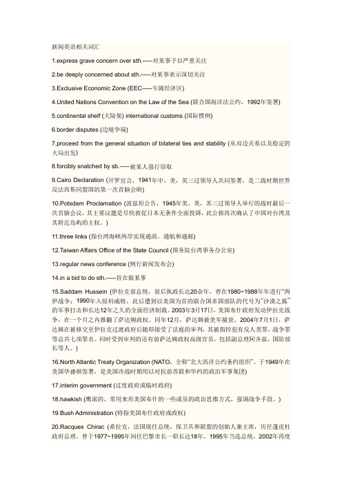 国际新闻最新词汇