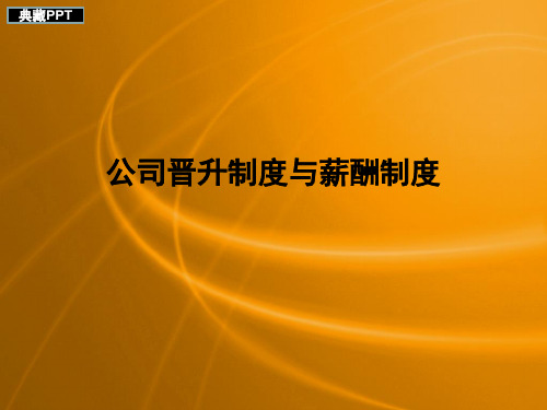 某公司晋升制度与薪酬制度PPT课件