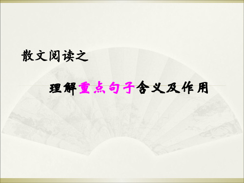 高考散文句子赏析.