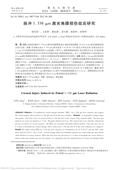 脉冲1_338_m激光角膜损伤效应研究_杨在富
