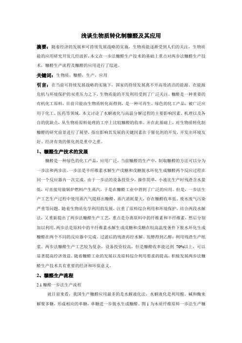 浅谈生物质转化制糠醛及其应用