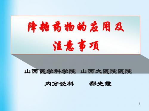 降糖药物的应用及注意事项