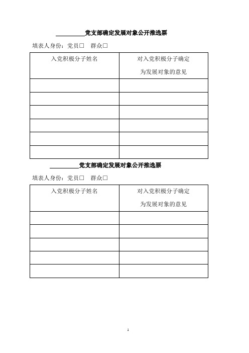 公开推选票