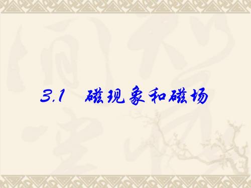 高中物理新课标版人教版选修3-1精品课件：3.0《磁场》(PPT课件可编辑)