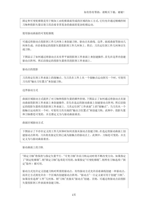 ug固定和可变轮廓铣