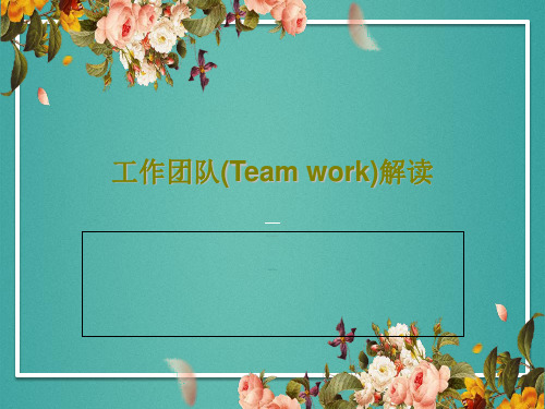工作团队(Team work)解读共50页PPT