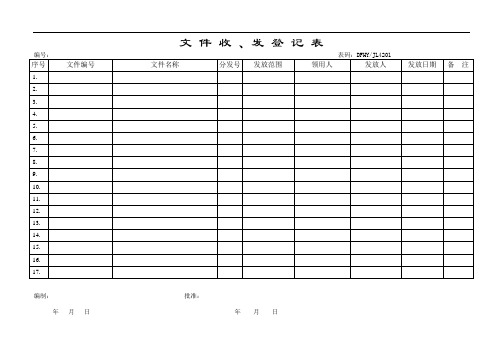 ISO9000全套记录表格