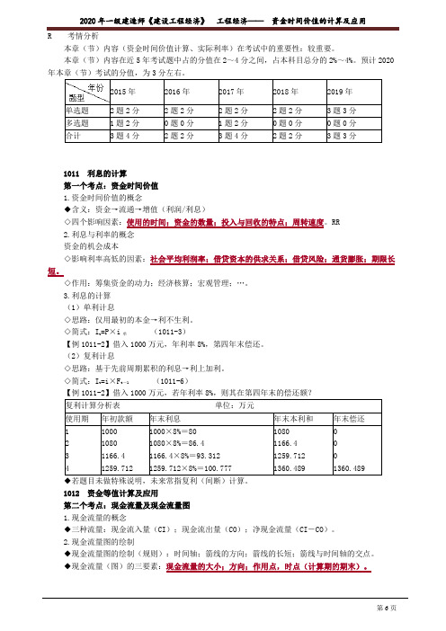 一建【经济】精讲讲义：资金时间价值的计算及应用1011