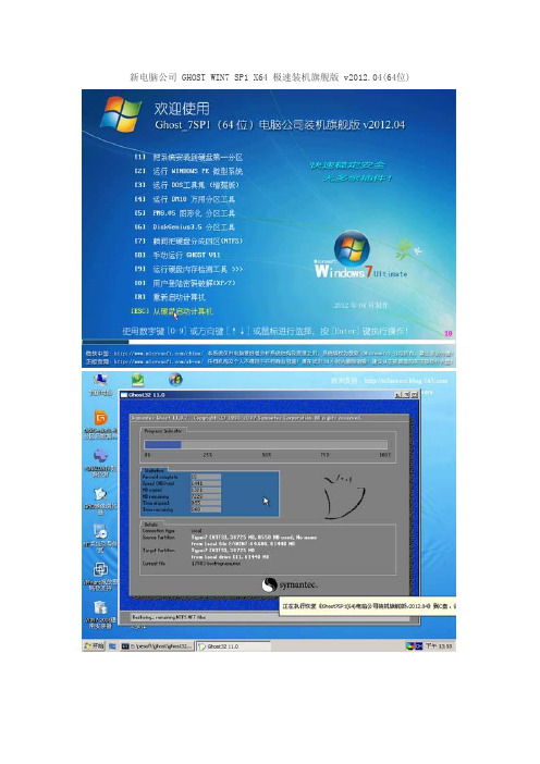 新电脑公司 GHOST WIN7 SP1 X64 极速装机旗舰版 v2012.04(64位)