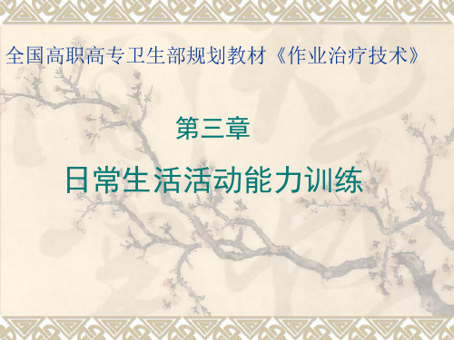 第三章 日常生活活动能力的训练方法(转移活动和自我照顾训练)