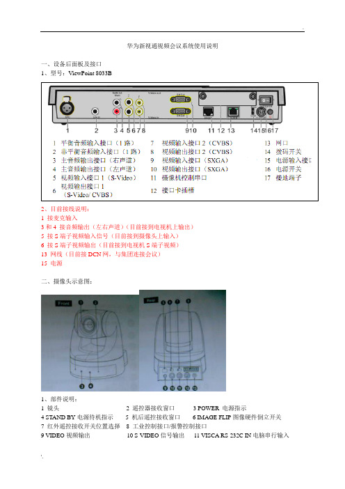 华为新视通视频会议系统使用说明