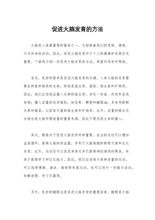 促进大脑发育的方法
