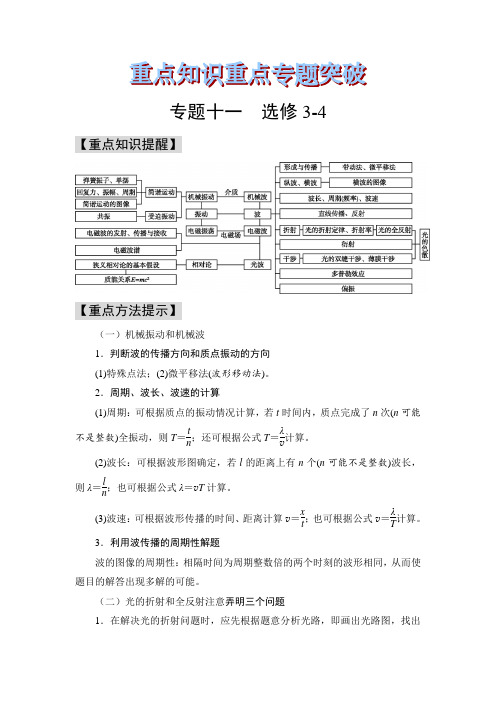 选修3-4 高三物理高考重点知识重点专题突破