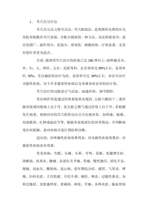 中医诊所开展的治疗项目