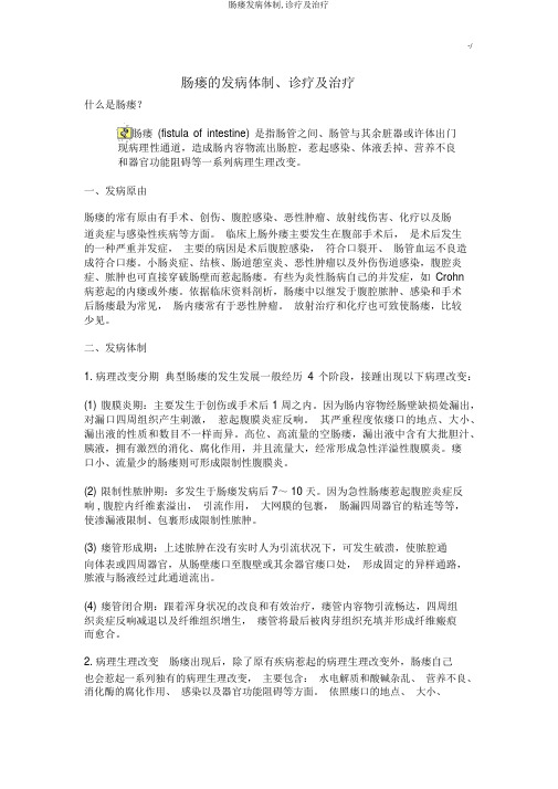 肠瘘发病机制,诊断及治疗