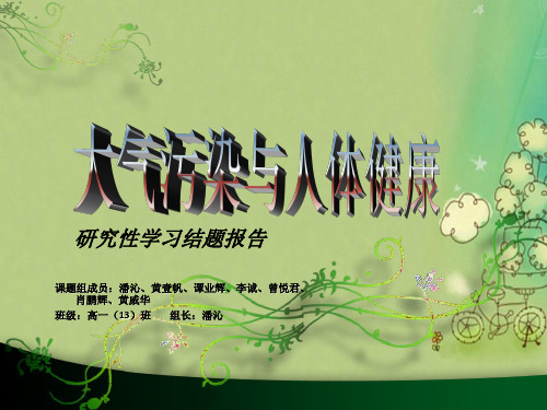 大气污染与人体健康(结题报告)