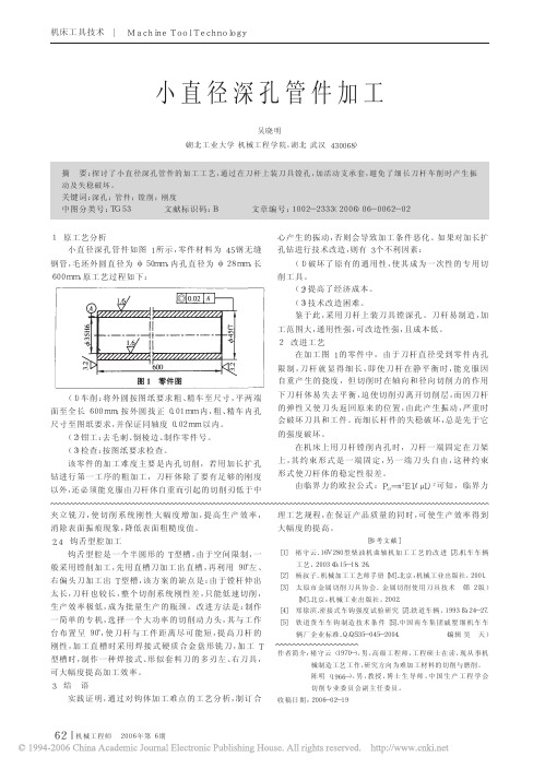 小直径深孔管件加工