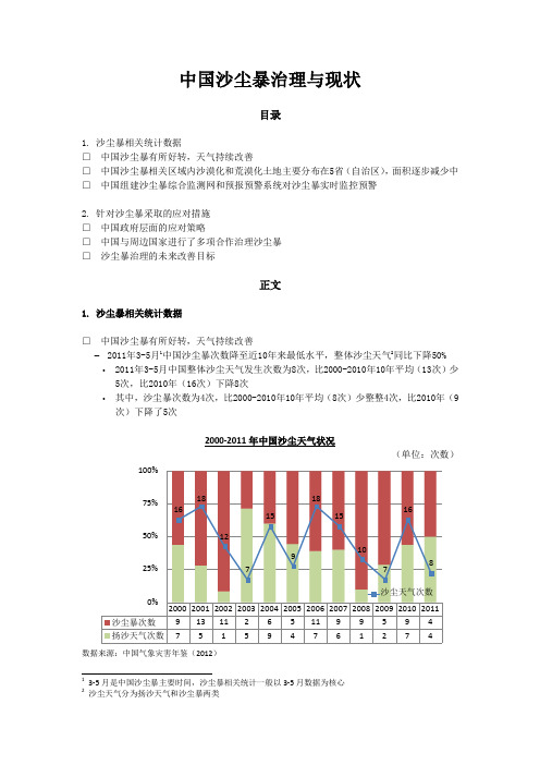 中国沙尘暴治理与现状