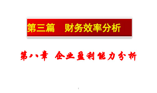 第三篇财务效率分析